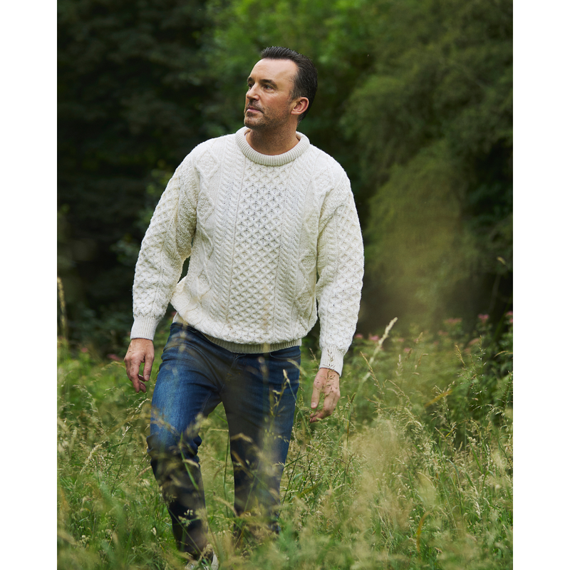 Pure Wool Crew Neck Sweater - Ecru